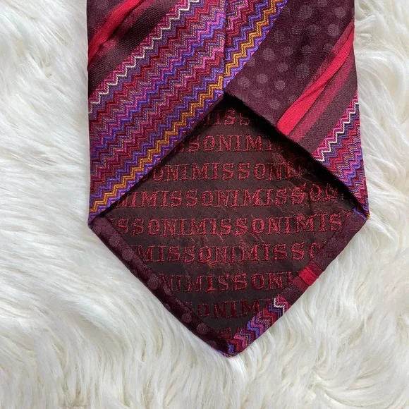 Missoni Red/Purple Design Tie - Picture 4 of 4